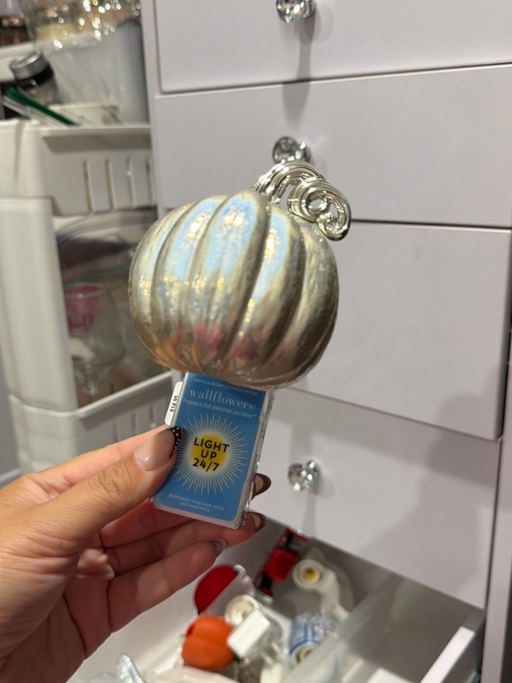Bath & Body Works Metallic Gold Pumpkin Wallflowers Plug-In Fragrance Holder